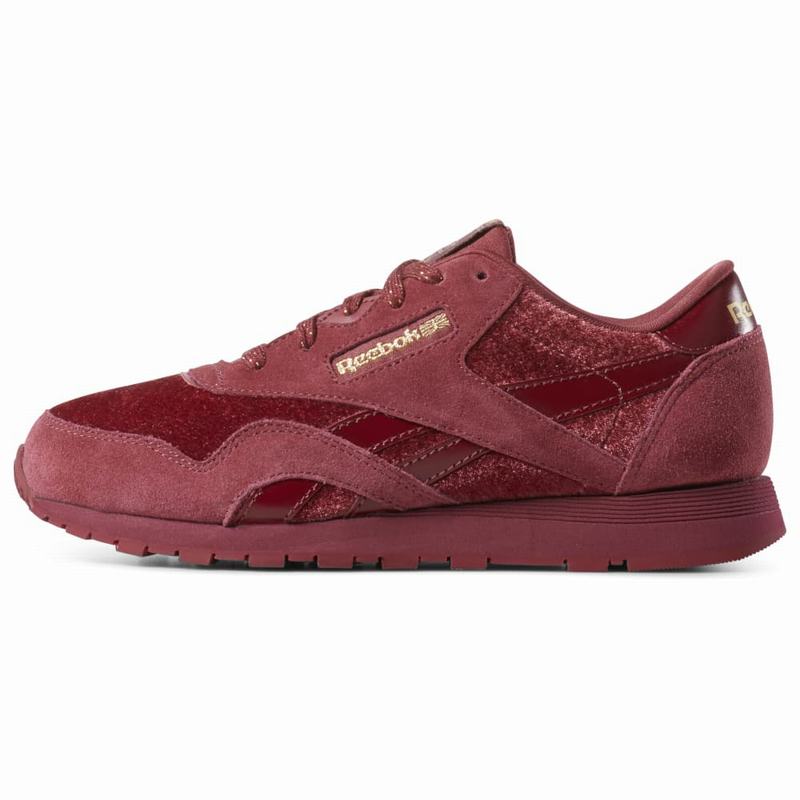 Reebok Classic Nylon Tenisky Dievcenske - Červené/Zlate UQ5084GP